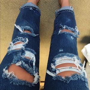 Distressed boyfriend jeans. Size medium/10